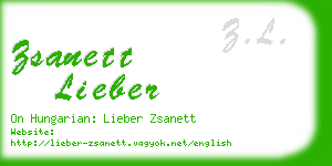 zsanett lieber business card